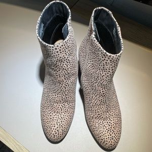 LOFT Polka Dots Zip Up Ankle Boots Booties Heels